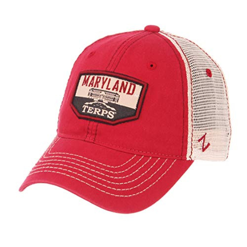 NCAA Zephyr Maryland Terrapins mens Trademark Relaxed Hat  Adjustable  Washed Team-White