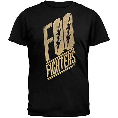 FEA Men s Foo Fighters Slanted Logo Soft T-Shirt  Black  Large