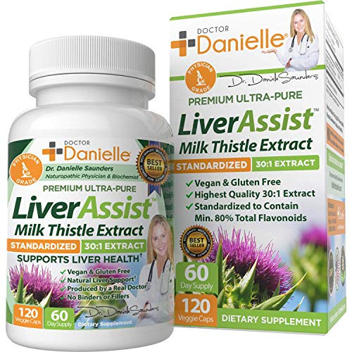 Best Liver Supplements with Milk Thistle - Organic Liver Cleanse Detox   Cleanse - Liver Support for Men and Women - Liver Detox Cleanse Repair - 120 Capsules by Dr- Danielle