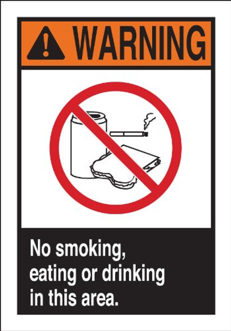 Brady 45028 Premium Fiberglass ANSI Z535 Safety Sign  14  X 10   Legend  No Smoking  Eating Or Drinking In This Area with Picto