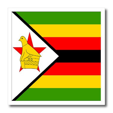 3dRose ht316123 Zimbabwe Flag-Iron on Heat Transfer for White Material  10 by 10-Inch