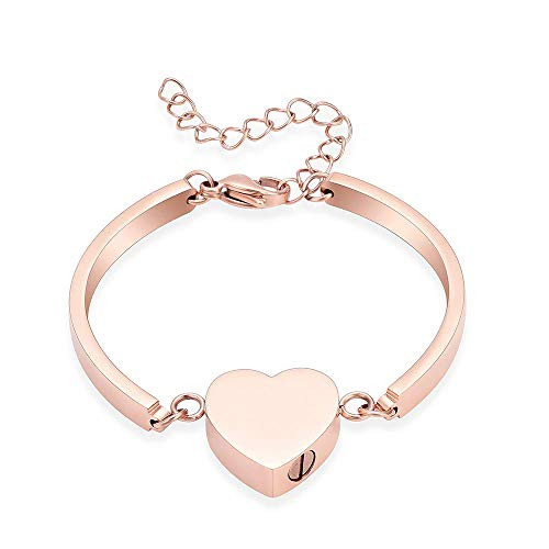shajwo Urns Bracelets for Women Stainless Steel Heart Rose Gold Urn Cuff Bangle Bracelet Cremation Keepsake Jewelry for Ashes shajwo Urns Bracelets for Women Stainless Steel Heart Rose Gold Urn Cuff Bangle Bracelet Cremation Keepsake Jewelry for Ashes