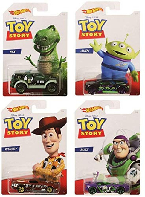 Hot Wheels Mattel Disney Pixar Toy Story Cars Collection of 4 Vehicles with Buzz Rex Alien and Woody Hot Wheels Mattel Disney Pixar Toy Story Cars Collection of 4 Vehicles with Buzz Rex Alien and Woody