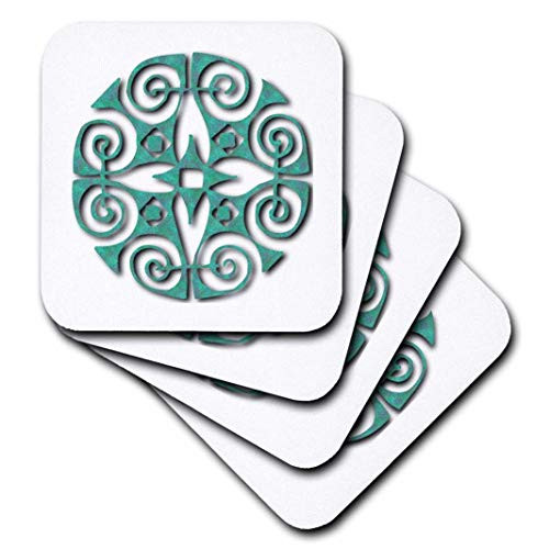 3dRose Stone Turquoise Motif - Soft Coasters  Set of 8 CST290332