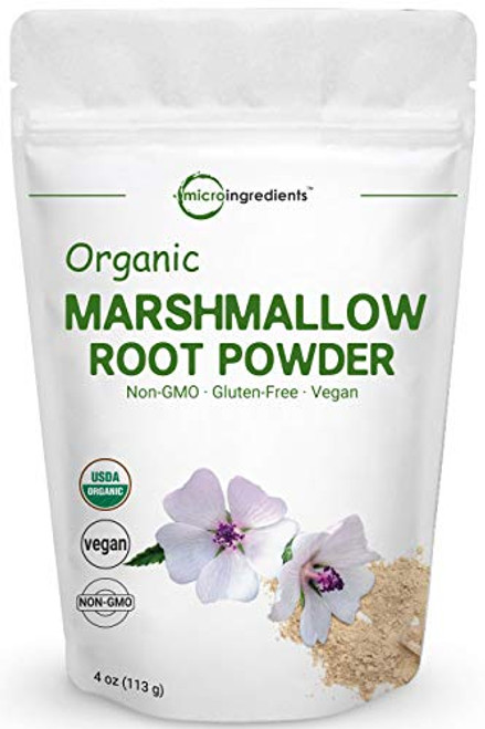 Pure USDA Organic Marshmallow Root Powder 4 Ounce Supports Digestive Gastrointestinal Health No Irradiated No Contaminated and No GMOs Vegan Friendly Pure USDA Organic Marshmallow Root Powder 4 Ounce Supports Digestive Gastrointestinal Health No Irradiated No Contaminated and No GMOs Vegan Friendly