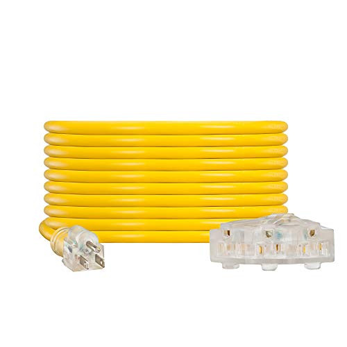 NC XQIN Heavy Duty Extension Cord 30 ft UL Listed 12 Gauge Extension Cord Indoor Outdoor Extension Cord- 12/3 SJTW Lighted Triple Outlet Extension Cord 3 Prong Extension Cord NC XQIN Heavy Duty Extension Cord 30 ft UL Listed 12 Gauge Extension Cord Indoor Outdoor Extension Cord- 12/3 SJTW Lighted Triple Outlet Extension Cord 3 Prong Extension Cord