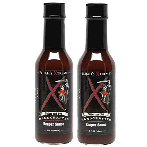 Elijah s Xtreme Carolina Reaper Hot Pepper Sauce with Sweet Black Cherries  Cranberries and Kentucky Bourbon 5 oz 2-Pack