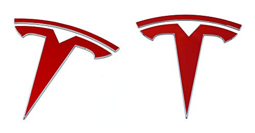 Custom Cut Graphics Tesla Model Y Logo Decal Wrap 4-pc Set Gloss Red