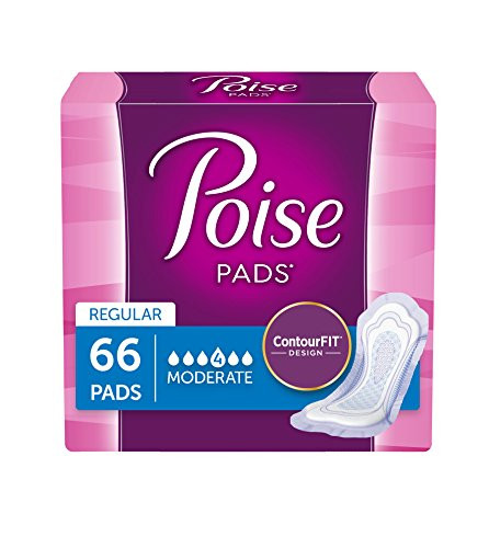 Poise Incontinence Pads  Moderate Absorbency  Regular  66 Count