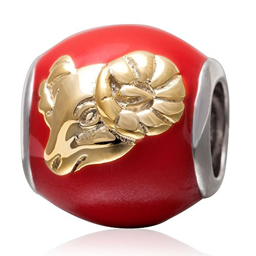 Birthday Zodiac Sign Charms Original 925 Sterling Silver Enamel Charms with Clear Cz for Bracelet Red Aries Birthday Zodiac Sign Charms Original 925 Sterling Silver Enamel Charms with Clear Cz for Bracelet Red Aries