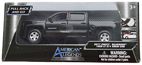 American Legends Motor Max Pull Back and Go 2017 Chevy Silverado 1500 LT Z71 Crew Cab  4 1-2 Inches Long   Black