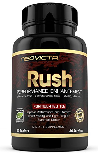 Neovicta Rush Male Enhancing Pills - Enlargement Testosterone Booster for Men - Increase Size  Stamina   Drive - Fast Acting Supplement for Performance - 60 Pills