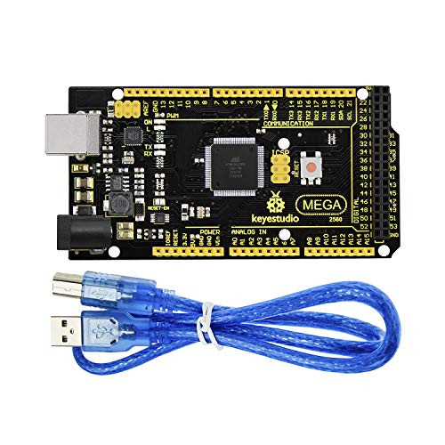 KEYESTUDIO Mega 2560 R3 Board Based on ATmega2560 ATMEGA16U2 Micro Controller Board Upgraded for Arduino Projects  Features Voltage Regulator Chip MP2307DN  2A Drive Current