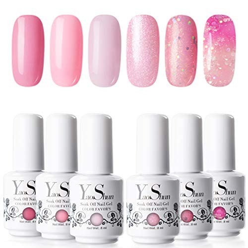 Gel Nail Polish Kit - YaoShun Gel Polish Kit Lovely Pink Series Soak Off Nail Gel Nail Art Gift Box UV LED Nail Gel 6 Colors Nail Polish Manicure Nail Art Gift Set 8ml Gel Nail Polish Kit - YaoShun Gel Polish Kit Lovely Pink Series Soak Off Nail Gel Nail Art Gift Box UV LED Nail Gel 6 Colors Nail Polish Manicure Nail Art Gift Set 8ml