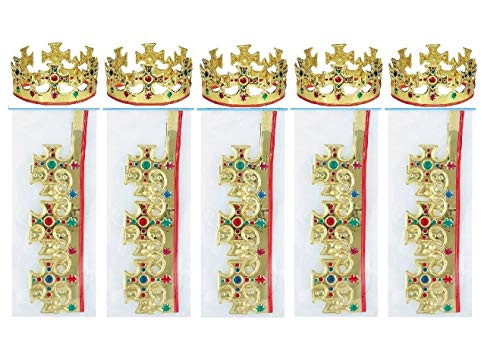Unique 10 Majestic Plastic Jeweled Party King Crowns ~ Children s Party Supplies