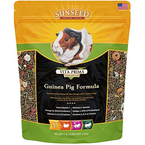 Sunseed 49100 Vita Prima Sunscription Guinea Pig Food - High Fiber Timothy Formula  4 LBS Size