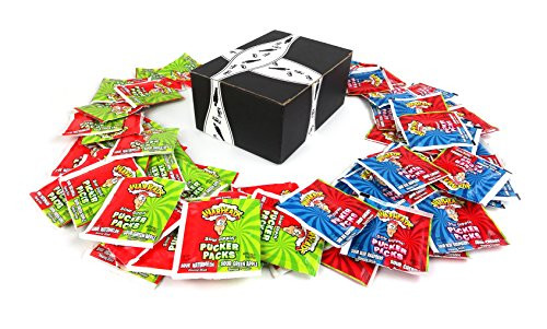 Warheads Sour Dippin  Pucker Packs  0-3 oz Packets in a BlackTie Box Pack of 60