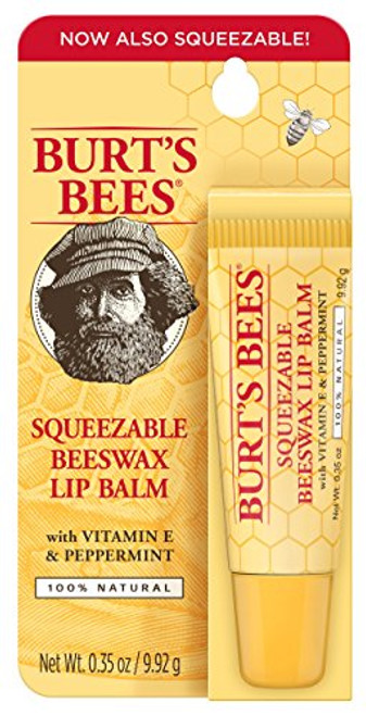 Burt s Bees 100  Natural Moisturizing Lip Balm Squeezable Tube  Original Beeswax with Vitamin E   Peppermint Oil - 6 Tubes Burt s Bees 100  Natural Moisturizing Lip Balm Squeezable Tube  Original Beeswax with Vitamin E   Peppermint Oil - 6 Tubes