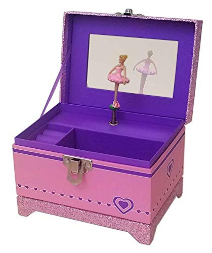 Sunshine Box Factory Ballerina Music Box with Pink Sparkles