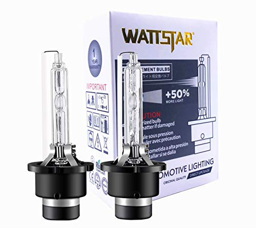 Wattstar D2S 6000k White Headlight HID kit D2S  Replacement Bulb Xenon Headlight Bulbs  OEM Replacement bulbs D2S 35W Durable HID Xenon bulbPack of 2