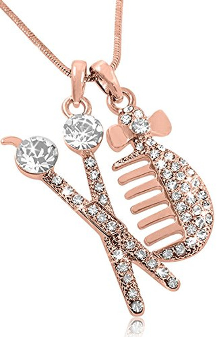 Hairstylist Gifts - Hairdresser Jewelry Gifts - Scissors Barber Shears and Comb Charm Necklace for Women - Christmas Birthday Gifts for Hair Stylists Rose Gold Hairstylist Gifts - Hairdresser Jewelry Gifts - Scissors Barber Shears and Comb Charm Necklace for Women - Christmas Birthday Gifts for Hair Stylists Rose Gold