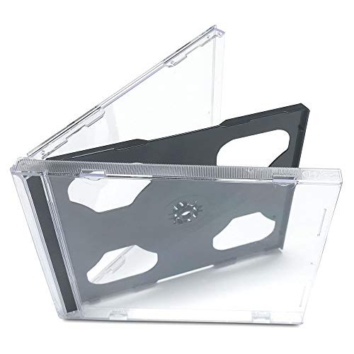KEYIN Standard Black Double CD Jewel Cases - Premium  25 Pack