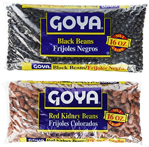 Goya Beans Combo  2 Black Beans Dry 1lb  2 Red Kidney Beans Dry 1lb