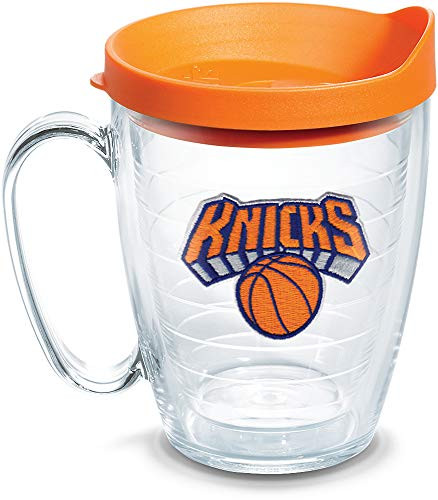 Tervis 1059704 NBA New York Knicks Primary Logo Tumbler with Emblem and Orange Lid 16oz Mug  Clear