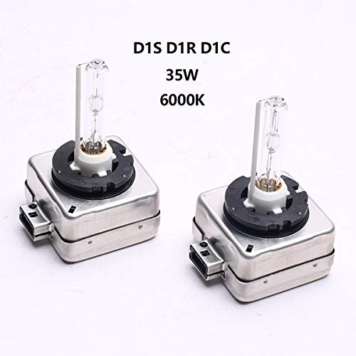 SEEU AGAIN D1S D1R D1C 6000K Xenon HID Replacement Bulb  Metal Stents Base 12V 35W Car Headlight Lamps Head Lights - Crystal White - Pack of 2
