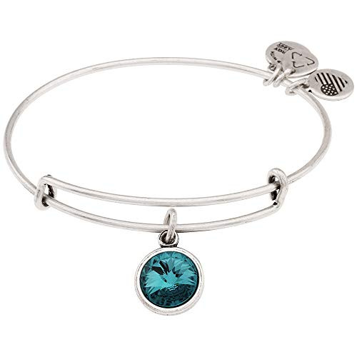 Alex and Ani December - Blue Zircon Birthstone Bracelet Rafaelian Silver One Size
