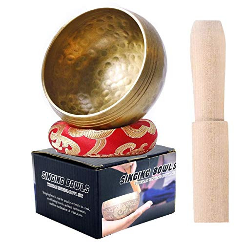 MSDance Tibetan Singing Bowl Set  Meditation Sound Bowl Handcrafted in Nepal for Healing and Mindfulness Yoga Relaxation Natural treatment