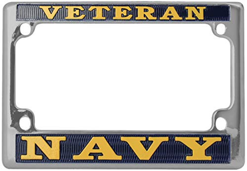 Armed Forces Depot U-S- Navy Veteran License Plate Frame for Motorcycles