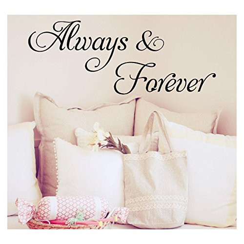 Always and Forever Vinyl Lettering Wall Decal Sticker 12-5 H x 31 L  Black
