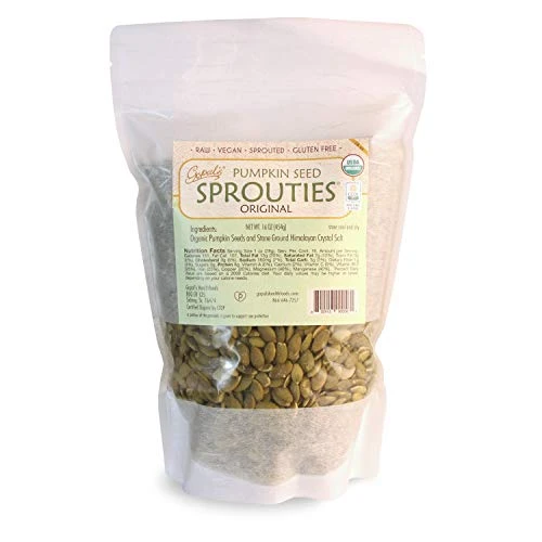 Gopals Organic Pumpkin Seed Sprouties Original  Sprouted and Raw Pepitas with No Shell  16 Ounces