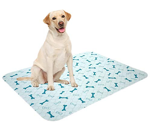 Geyecete Washable Dog Pee Pads 4pack of Premium Pee Pads for Dogs  Waterproof Whelping Pads  Reusable Dog Training Pads  Travel Pet Pee Pads! Puppy Training Pads- S-Blue