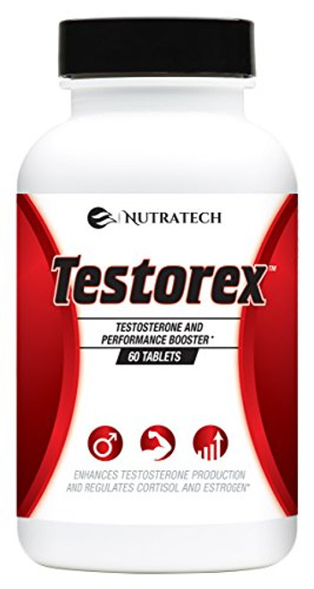 Nutratech Testorex Testosterone Test Booster Increases Testosterone Levels  Energy  Muscle Mass  and Accelerates Fat Loss 60 Tablets