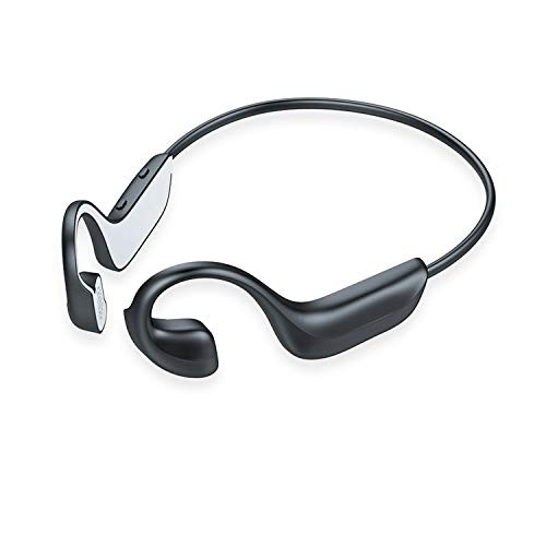 Bone Conduction Headphones Bluetooth 5-0 Sports Open Ear Wireless Headset Sweatproof w-Mic Earphones for Cycling Running Driving Gym Gray