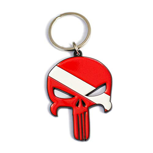 Scuba Diver Gift - Dive Flag Skull Bottle Opener Keychain or Zipper Pull - Gift idea for Scuba divers or Free divers Scuba Diver Gift - Dive Flag Skull Bottle Opener Keychain or Zipper Pull - Gift idea for Scuba divers or Free divers