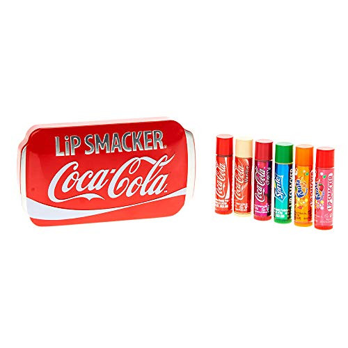 Coca-Cola Lip Smacker 6 Piece Lip Balm Set and Can for Girls  Coke-Sprite Flavors  Cream