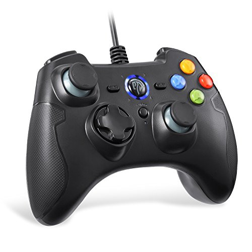 Wired Gaming Controller Joysticks TOGETOP PC Gamepad Dual Vibration Turbo for Windows-Android- PS3- TV Box Black