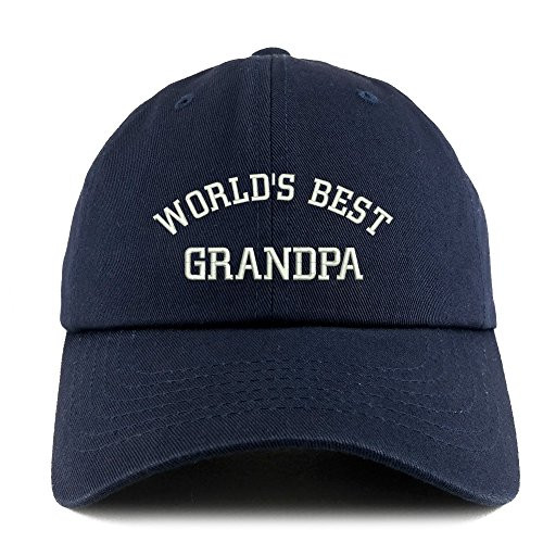 Trendy Apparel Shop World s Best Grandpa Embroidered Low Profile Soft Cotton Dad Hat Cap - Navy Trendy Apparel Shop World s Best Grandpa Embroidered Low Profile Soft Cotton Dad Hat Cap - Navy