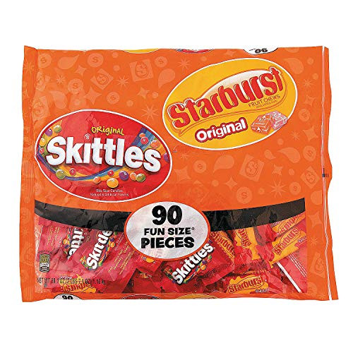 Fun Express - Big Time Skittles And Starburst 39 oz - Edibles - Assorted Candy - Branded Assorted Candy - 90 Pieces