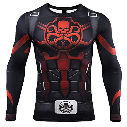Hydra Captain America Compression Shirt for Men s 3D Print T Shirts Medium  Red