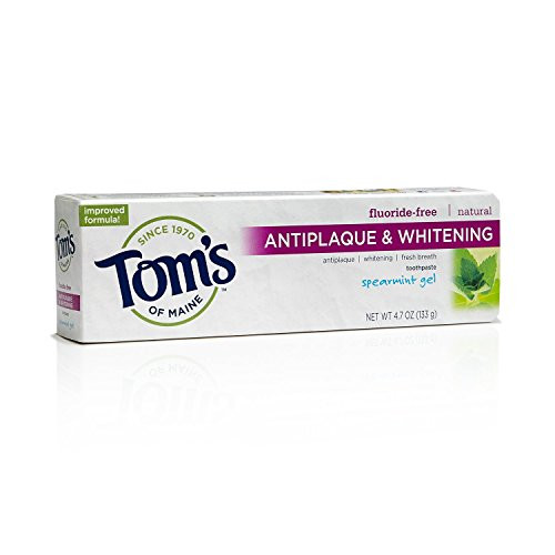 Tom s of Maine Antiplaque Plus Whitening Gel  Spearmint 4-7 oz Pack of 3