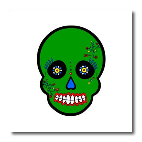 3dRose ht288793 Day of Dead Skull Dia De Los Muertos Sugar Skull Green Black Scroll-Iron on Heat Transfer for White Material 10 by 10-Inch 3dRose ht288793 Day of Dead Skull Dia De Los Muertos Sugar Skull Green Black Scroll-Iron on Heat Transfer for White Material 10 by 10-Inch