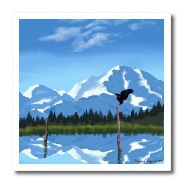 3dRose ht274013 Mount Mckinley Alaska-Iron on Heat Transfer for White Material  10 by 10-Inch