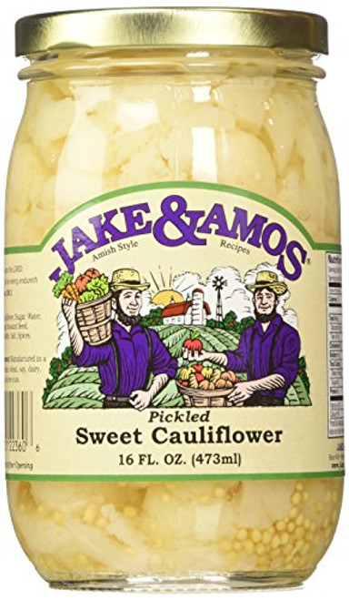 Jake   Amos Pickled Sweet Cauliflower  16 Oz- Jar Pack of 2