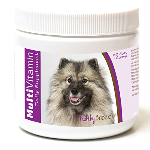 Healthy Breeds Dog One A Day Vitamin Soft Chews for Keeshonden - OVER 200 BREEDS - For Small Medium   Large Breeds - Easier Than Liquid or Powders - 60 Chews
