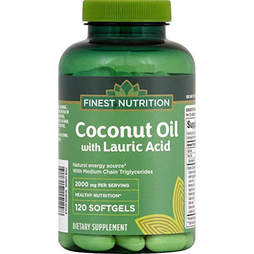 Finest Nutrition Coconut Oil with Lauric Acid  1000mg  120 Softgels