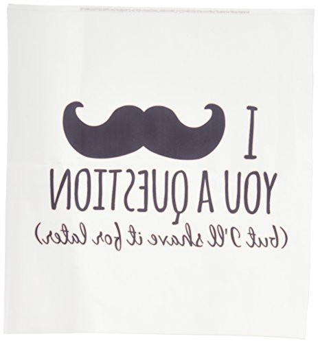 3dRose ht1514503 I Mustache You a Question but I Will Shave It for Later Fun Mustache-Iron on Heat Transfer for White Material  10 by 10-Inch